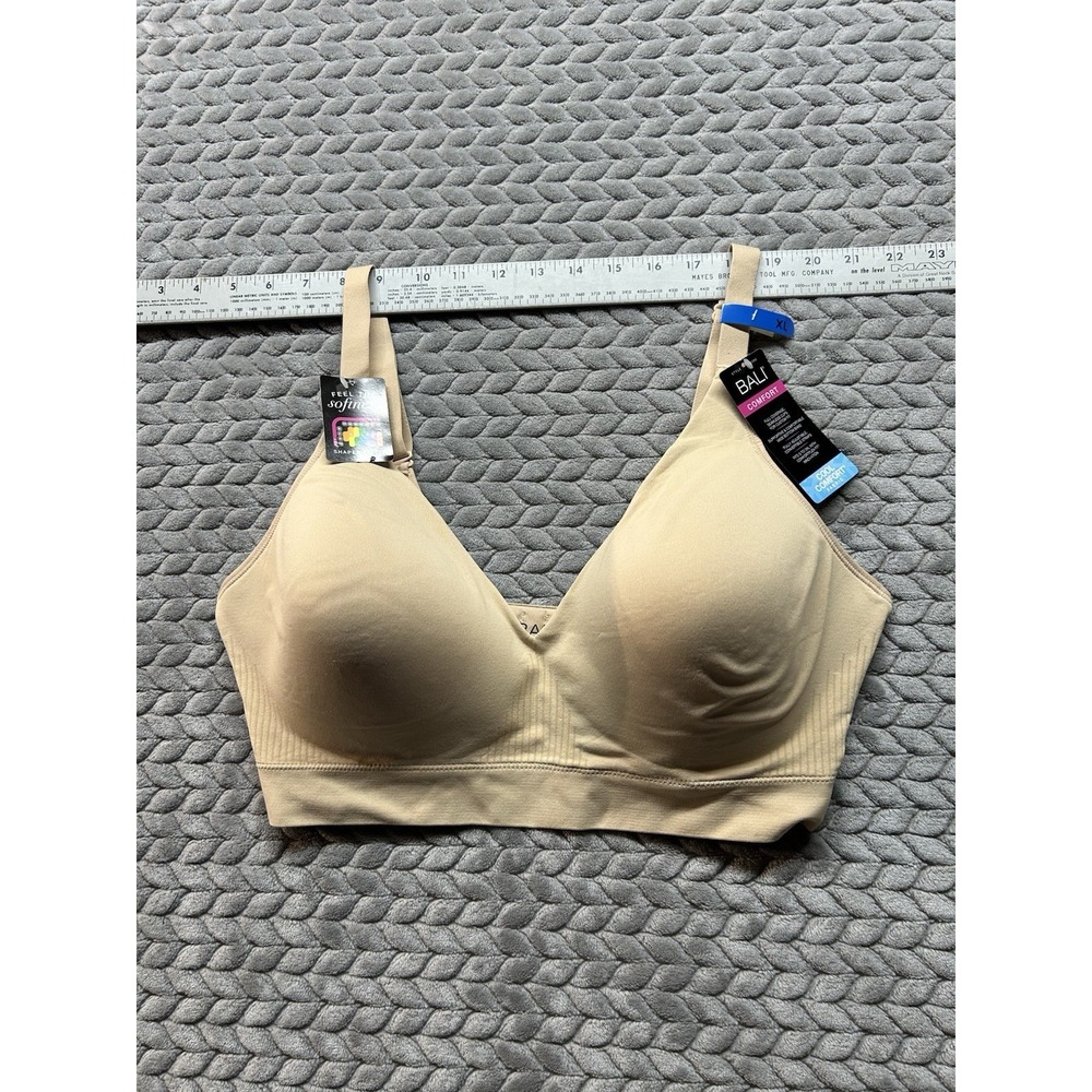 Bali Comfort Revolution Bra XL Nude Beige Wireless Full Coverage DF3380 NWT